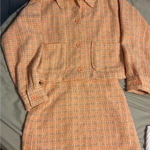 Le Lis Orange Tweed Suit